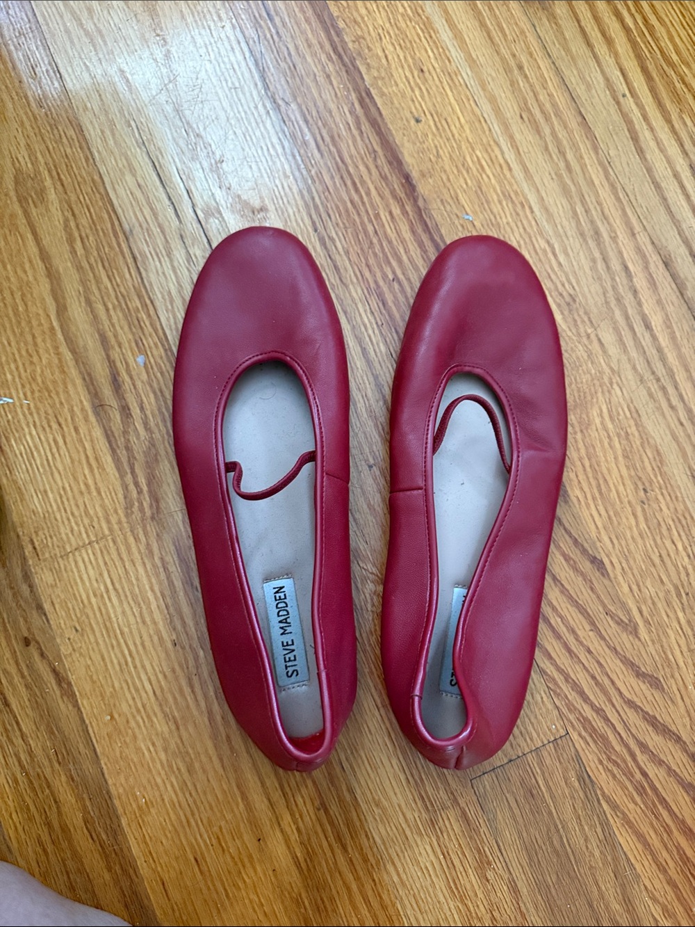 Steve Madden Red Leather Ballet Flats